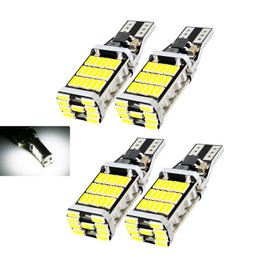 4 PCS 921 LED Reverse Lights, T15 4014 45SMD Chipsets LED Backup Bulbs, 6500K Super Bright Canbus Error Free Brake Turn Signal Lamps, Universal for Most Cars, Trucks, SUVs (White)