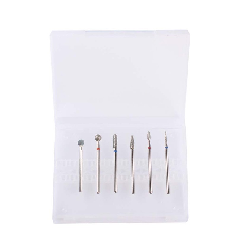 MZCMSL Russian Cuticle Drill Bit Set with Case,6pcs Cuticle Remover