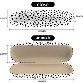 Deokke Glasses Case Hard Shell Eyeglass Protective Case Eyeglasses Holder Box with Cleaning Cloth for Women Girls Men Cute Preppy-Speckle