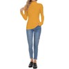 Biffxeu Yellow Turtleneck Sweaters for Women Ribbed Sweater Jumpers Knit