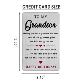 CPLJW to My Grandson Birthday Card - Happy Grandson Birthday Card, Grandson's Bday Cards, Bday Cards for Little Boys from Grandma Grandpa