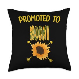 Promoted To NOONI Sunflower Pregnancy Mother's Day Throw Pillow, 18x18, Multicolor