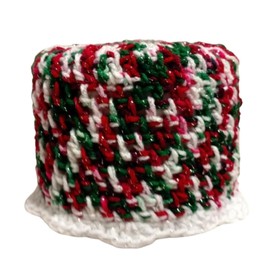 Toilet Paper Cover Retro Sparkle Christmas White Round Bathroom Crochet Handmade