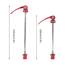 Pwshymi Skewer Bicycle Wheel Hub Skewers Mountain Bike Road Bike Axle Quick Release Skewer Lever (Red)