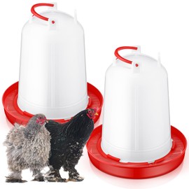 Pickmesh 2 Pcs 2 Gallon Plastic Poultry Drinker Poultry Waterer Automatic Chicken Waterer Chicken Water Feeder Fed Water Container Jar for Poultry Chicken Duck Baby Chicks Rabbit Turkeys Outdoor Farm