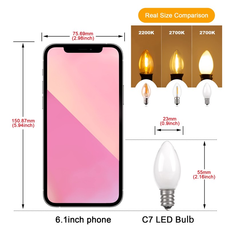 C7 Candelabra Led Light Bulbs - Small Night Light Bulb