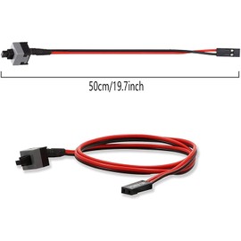 GUUZI 5pcs 2 Pin SW PC Desktop Power Cable On/Off Button ATX Computer Switch Cable 50 cm