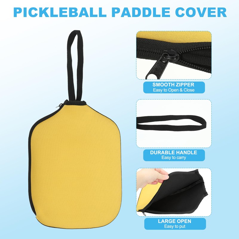 PATIKIL Universal 30x22cm Neoprene Pickleball Paddle Sleeve Paddle Storage Bag