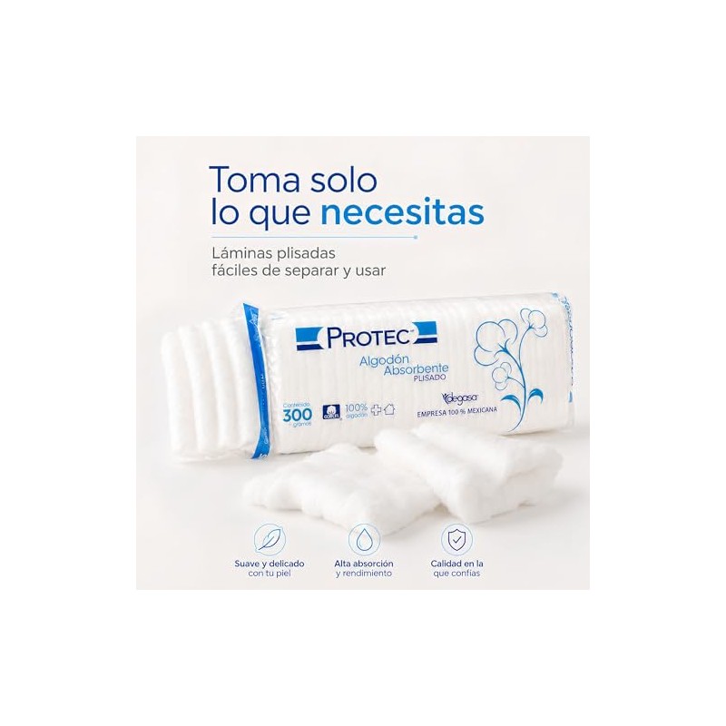 Degasa Protec Algodón Absorbente Plisado Paquete de 2 Piezas 300