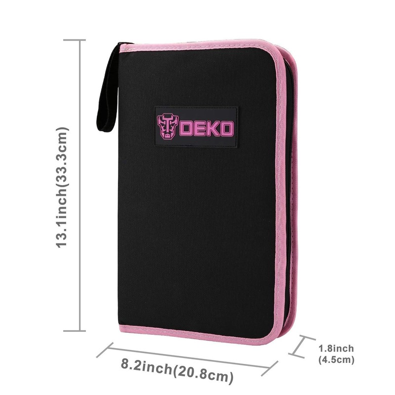 DEKO Pink Tool Set 110 Piece Household Tool Kit,Ladies Portable