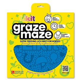 Likit Graze Maze Horse Lick Mat | Use with tasty Likit Graze Paste | Help Relieve Boredom & Slow Feeding (Blue)