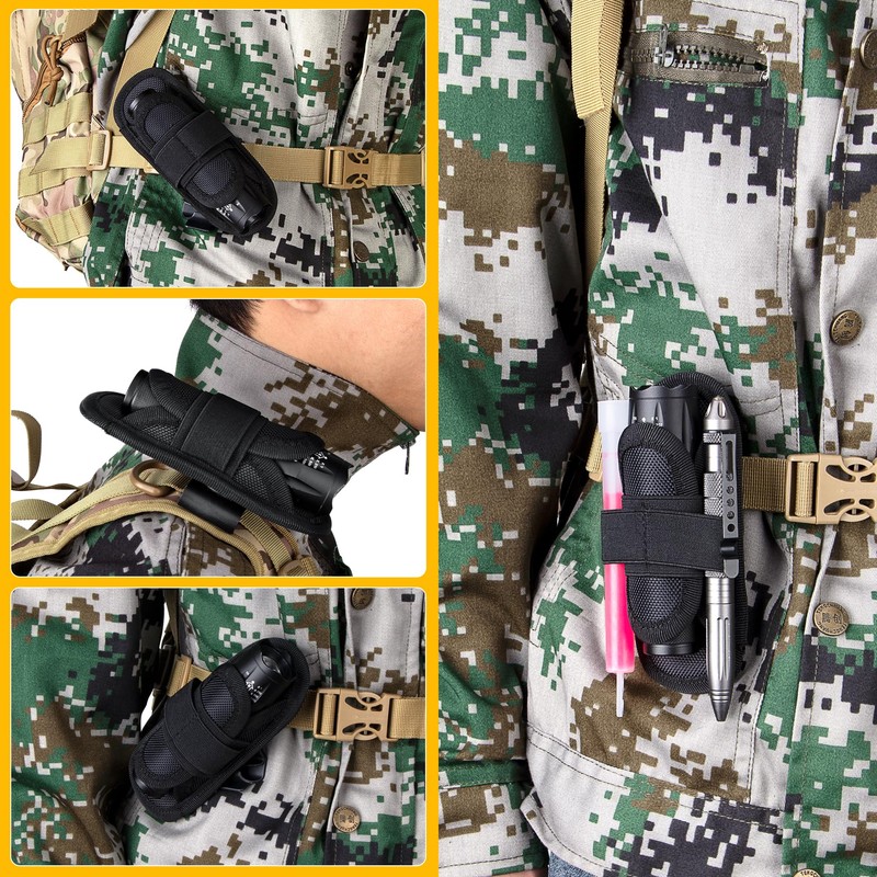 bvya 360° Rotatable Tactical LED Flashlight Torch Holder Stretchable Adjustable