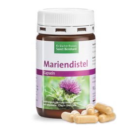 Sanct Bernhard Milk Thistle Capsules with 200 mg Milk Thistle Dry Extract, with Choline & Zinc - 90 Capsules for 3 Months