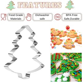 Orapink Chrsitmas Tree Cookie Cutters Set of 9 for Baking Stainless Steel Holiday Biscuit Cutter Pastry Cutters Shapes