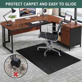 Large Office Chair Mat for Carpet, 36"x 48" Anti-Slip Waterproof Desk Chair Mat for Rolling Chairs, Heavy Duty Vinyl Computer Floor Protector, Easy Glide Floor Mat for Work, Home Office, Gaming