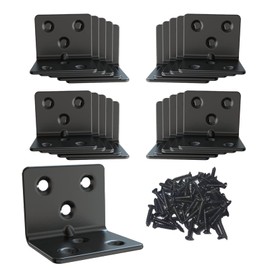 Black Stainless Steel Shelf Bracket,Joint Right Angle Bracket,L Shape Heavy Duty Metal Corner Brace Shelf Supporter for Wood Aufuga (30, 1.5x1.2x1.2inch)