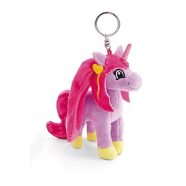 NICI 49964 Key Ring Lissy Pony Unicorn Mandy 10 cm Plush Companion Cuddly Toy Pendant with Key Ring for Lanyard, Keychain & Key Holder, Purple/Pink