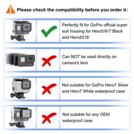 SOONSUN 3 Pack Dive Filter for GoPro Hero 5 6 7 Black Super Suit Dive Housing - Red,Light Red and Magenta Filter - Enhances Colors for Various Underwater Video and Photography Conditions