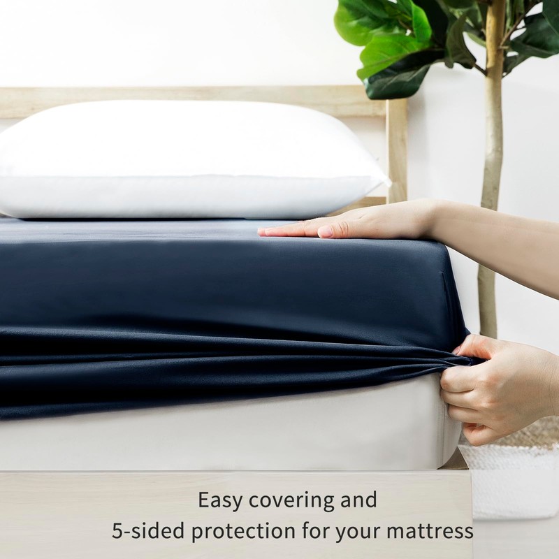 Tifschlaf Double Fitted Sheet Deep - Navy Blue Bed Sheet