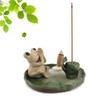 Incense Holder Ceramic Stick Incense Burner Holder Lotus Leaf Frog