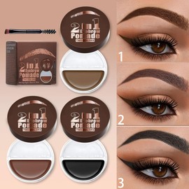 Bluemega Crema de Cejas Bicolor 2 en 1 y Gel de Cejas con Brocha, 03# Con Brocha Integrada, Fácil de Aplicar y Duradera, No se Mancha, Resistente al Agua, Resistente al Sudor, Estilizado Preciso