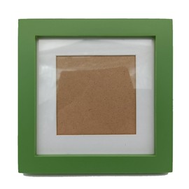 ZXT-parts 6x6 Picture Frame Wood with Mat 4x4 Opening. Tempered Glass Panel, Sturdy and not Easily Broken.Solid Wood Green Color Frame.Wall and Table.