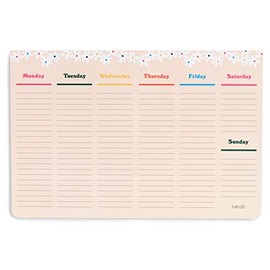 ban.do Mega Week-to-Week Desktop Planner Notepad, Daily Desk Calendar with 52 Undated Sheets for 1 Year of Planning, Daisies