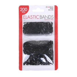 DONNA ELASTIC BANDS WOMEN ELASTIC HAIR TIE, HAIR ACCESSORIES FOR WOMEN PERFECT FOR PONYTAILS AND MORE 200PCS BLACK