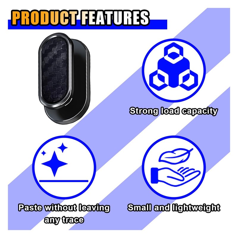 4 PCS Car Mini Hooks, Strong Self-Adhesive Backseat Hangers, Multifunctional
