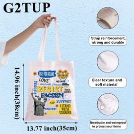G2TUP Ukraine Tote Bag Ukraine Vacation Gift Love No War Peace Ukraine Shoulder Bag Ukraine Merch (I Stand With TG)