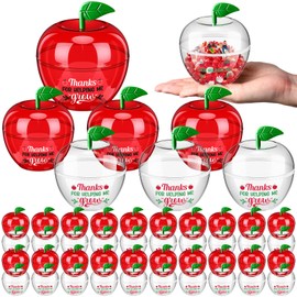 Mimorou 48 Pack Back to School Gifts Plastic Apple Containers,Classic,Red