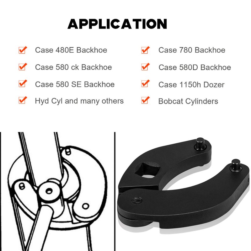 Sunluway 1266 Adjustable Gland Nut Wrench Universal for Hydraulic Cylinders