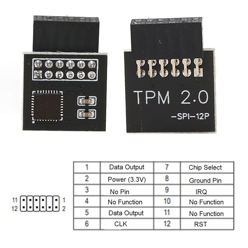 TPM2.0 Encryption Security Module for GIGABYTE Mainboard SPI 12Pin Security