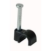 6mm Black Cable Wire Clips Clamps with Fixing Nail -