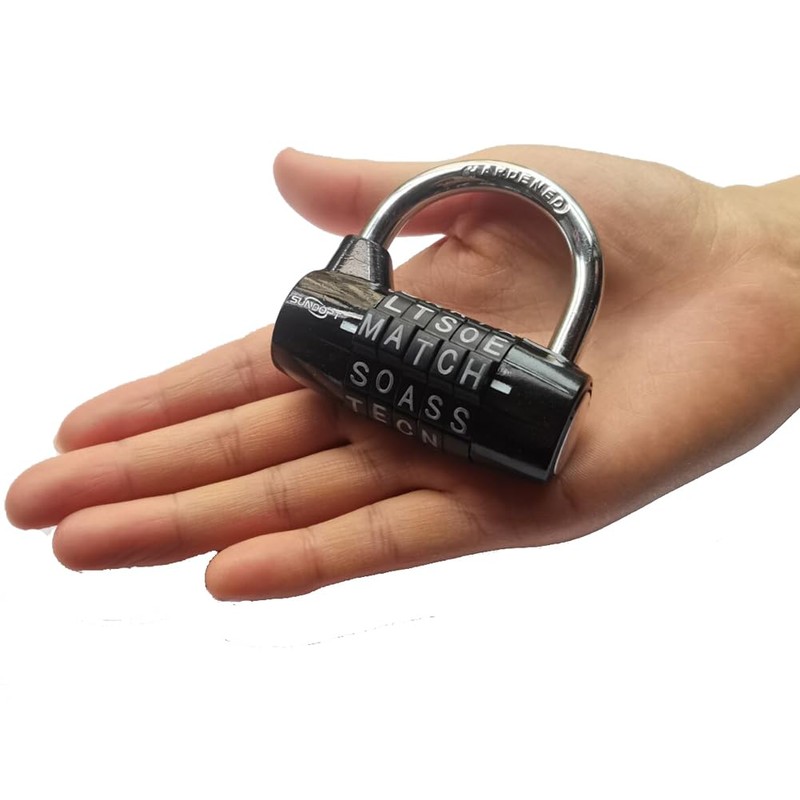 Black Gym Lock - 5 Letter Word & 5 Digit