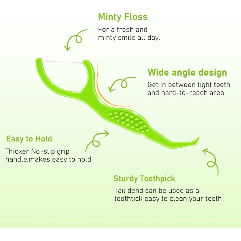 YYING 300-Count Dental Floss Picks – Extra Strong, Fresh Mint,