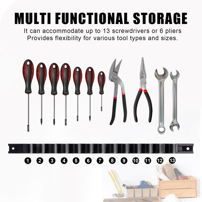 letuxaamz Screwdriver Holder, Pliers Holder Wall Mount Tool Spanner Holder
