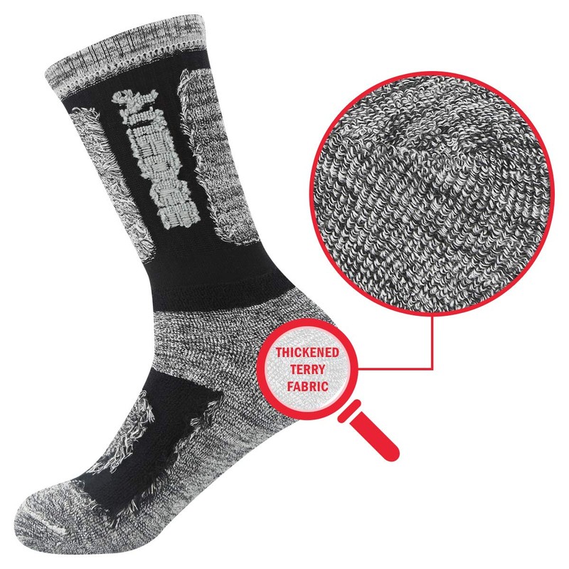 YUEDGE Men's Moisture Wicking Work Boot Socks 5Pairs/Pack Comfort Cotton