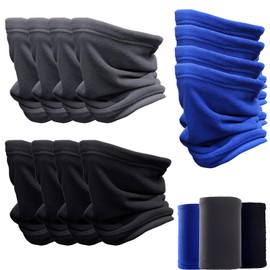 JALCH 12-Pack Winter Fleece Neck Gaiter: Multi-Functional Face Mask for Men and Women, Ideal for Skiing and Cold Weather
