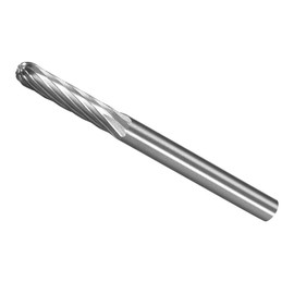 CoCud Tungsten Carbide Rotary Burrs File, 1/8" Shank 1/8" Dia, Single Cut Cylinder Shape Rotary Burrs Tool - (Applications: for Metal Carving)
