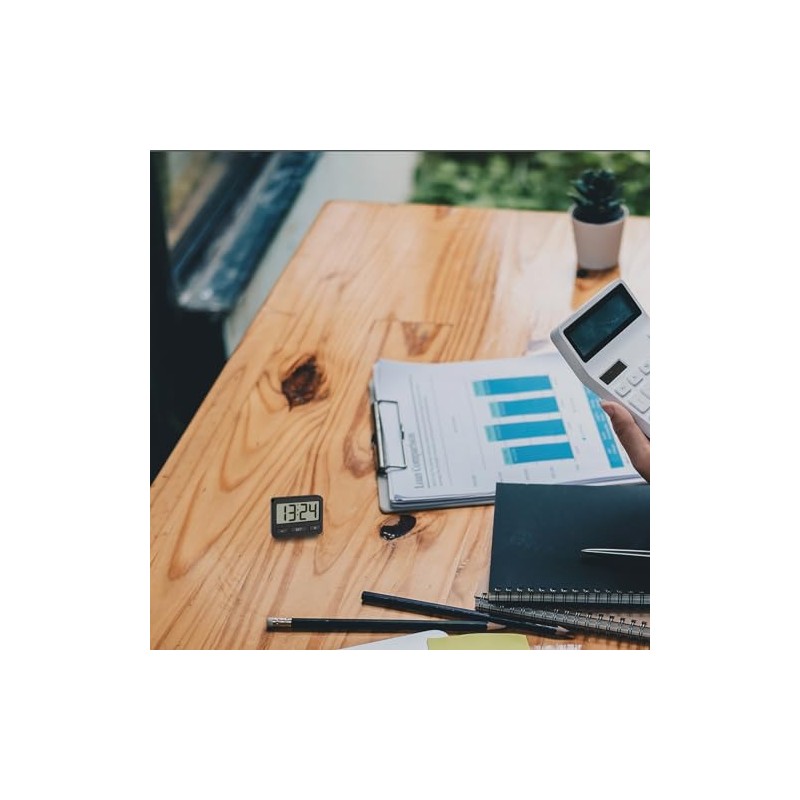 TFA Dostmann 60.2035.01 Digital Mini Clock with Key Lock Function