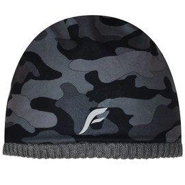 FETHAR Wool Athletic/Running Beanie - Reversible Fleece Hat with Reflective Accents (ATHT/Black Camo)