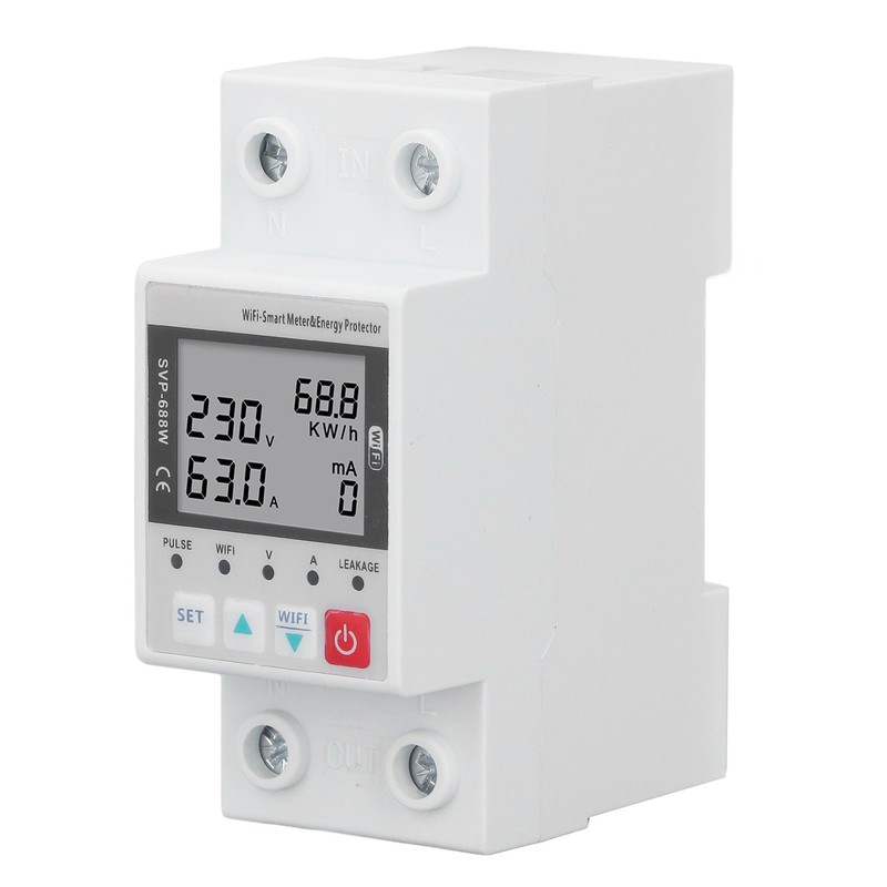 WIFI Overvoltage Undervoltage Protector 230V 50Hz 60Hz 63A Remote Control