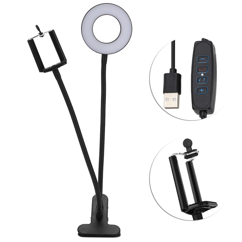 Ring Light 3.5 Inch Selfie Makeup Fill Light Double Bracket