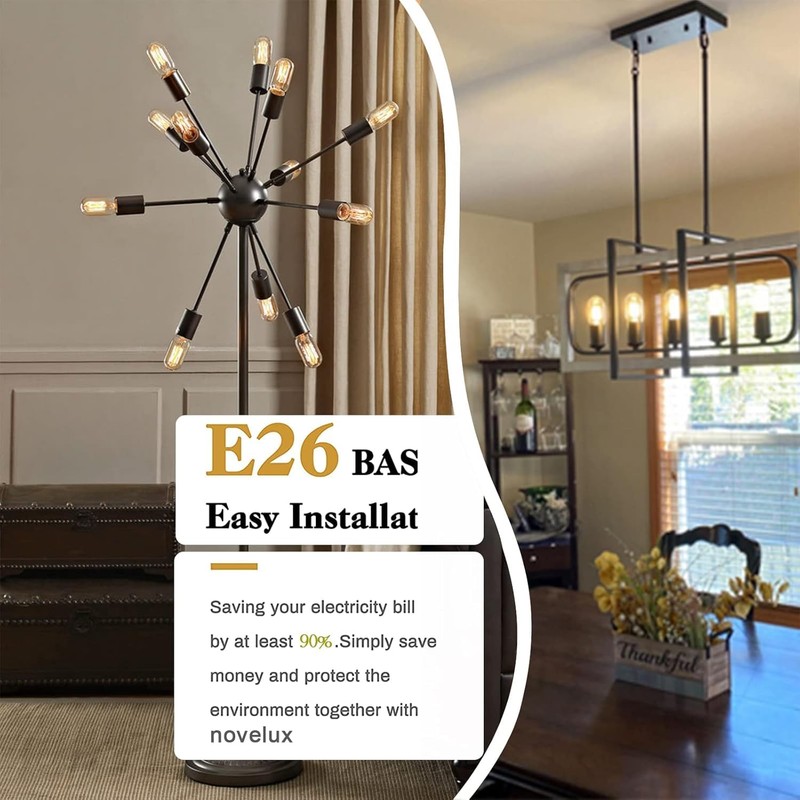NOVELUX 3.2 Inch E26 LED Bulb 60 Watt Equivalent, 2700K