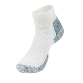 Thorlos Padding JMX Ankle Running Sock with Maximum Cushioning, White/Grey (1 Pair), L
