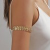 Dervivea Boho Leaf Upper Arm Bangle Gold Leaf Armlet Cuff