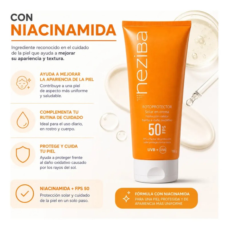 Protector Solar En Crema Neziba Fps 50 Niacinamida Uva/uvb