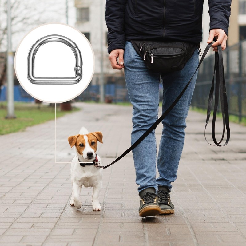 sourcing map 5pcs Metal D Ring Spring Key Hooks 0.87"