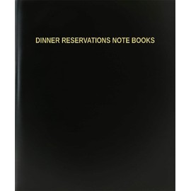 BookFactory Dinner Reservations Note Books - 120 Page, 8.5''x11'', Black Hardbound (XLog-120-7CS-A-L-Black(Dinner Reservations Note Books))